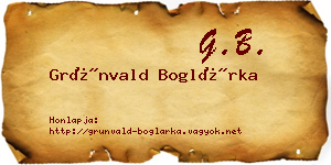 Grünvald Boglárka névjegykártya